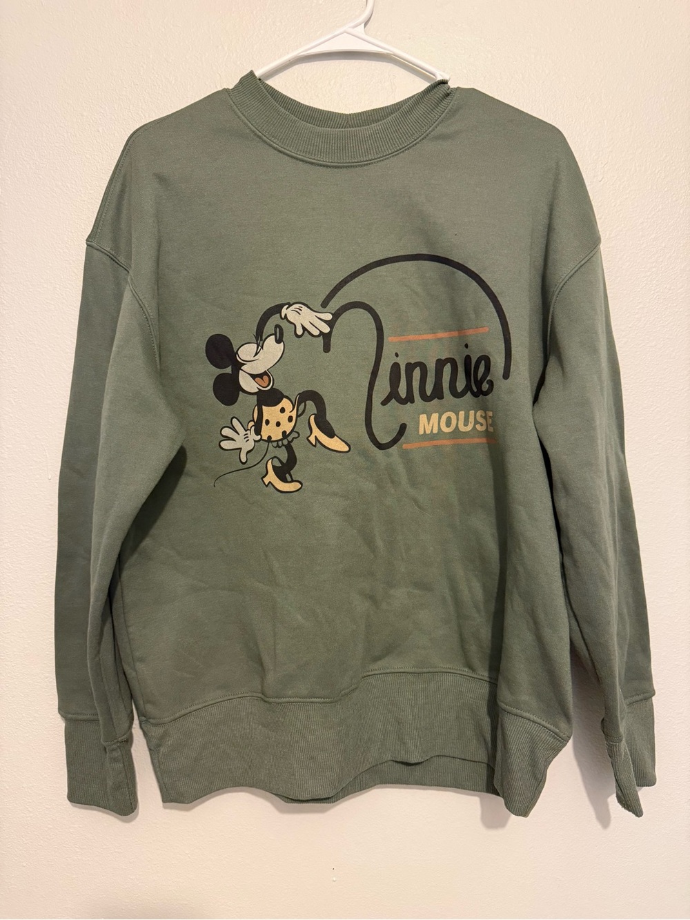 Disney Minnie Mouse Graphic Crewneck Sweater - Sage Green